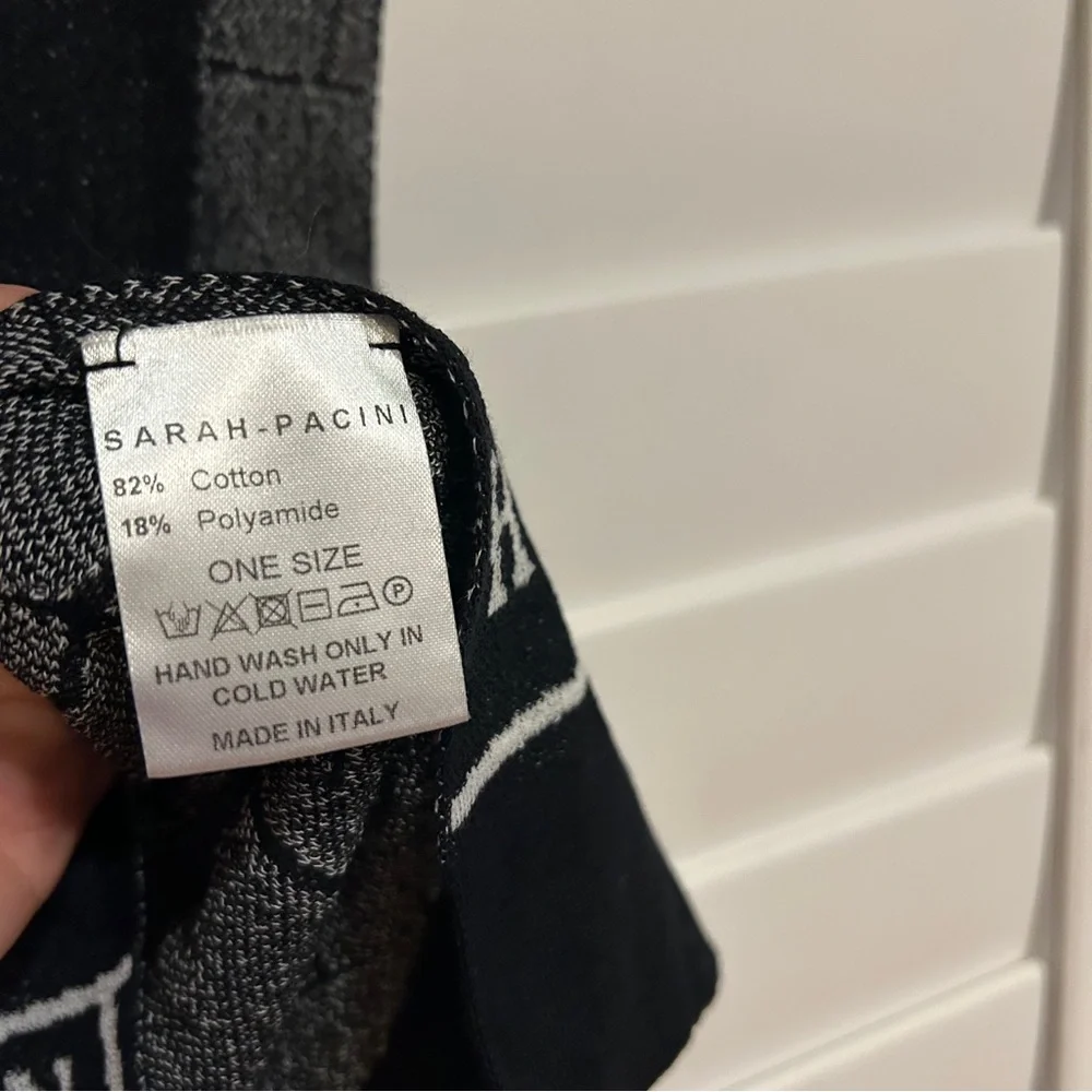 Sarah Pacini Periodic Table Design Tunic Sweater Black White Size Medium - Picture 3 of 5